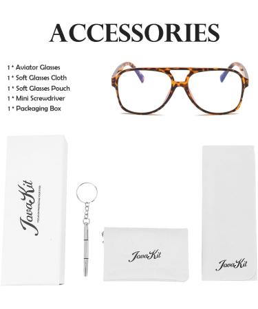 JOVAKIT Aviator Blue Light Glasses for Men & Women | Retro 70s Style Anti Eyestrain Computer Glasses | Brown Tortoise 58mm - Buy Online on GoSupps.com