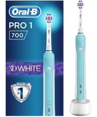 Oral-B Pro 700 3DWhite Electric Toothbrush for whiter teeth from day one turquoise Single Single