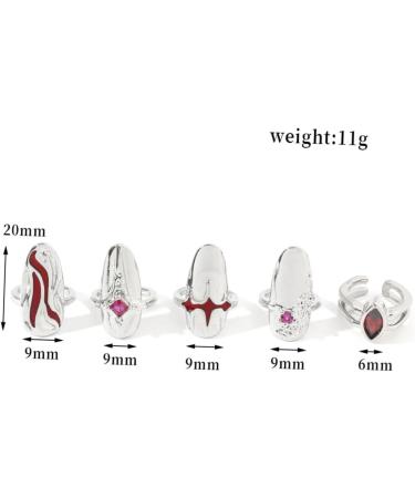 Ipetboom 1 Set Nail Ring Nail Decorations Womans Rings Red Suits Red Jewelry Jewels for Nails Ring for Women Finger Rings Women Ring Nail Jewels Girl Miss Zinc Alloy White - Buy Online on GoSupps.com