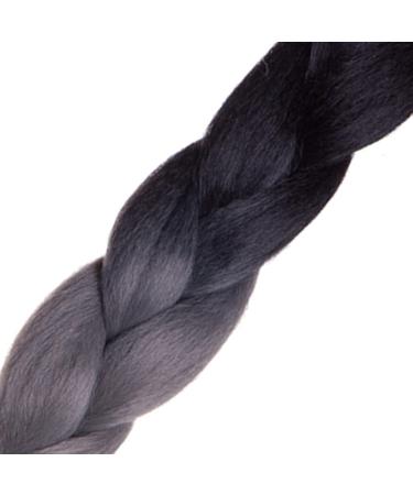 LDMY Ombre Dark Grey Jumbo Braiding Hair - 24 inch 2 Tone Synthetic Kanekalon Extensions for Wigs & Cosplay | 6PCS/Pack 100G/PC - Buy Online on GoSupps.com
