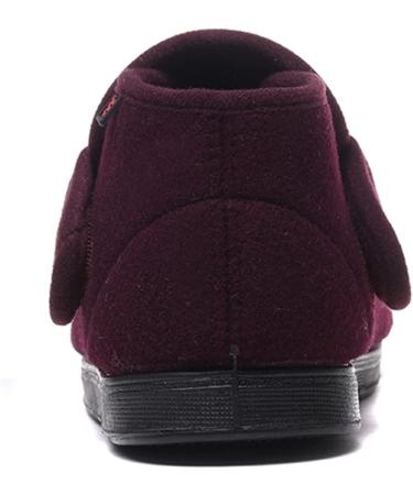 ZHENSI Women's Adjustable Cotton Slippers - Wide Swollen Feet Diabetic Shoes - Non-Slip Memory Foam - Red - Buy Online on GoSupps.com