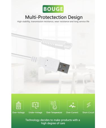 Nicwell F5025 Water Flosser Charger Cable - Replacement Power Supply Adapter Cord for Cordless Portable Dental Flosser - White - Buy Online on GoSupps.com