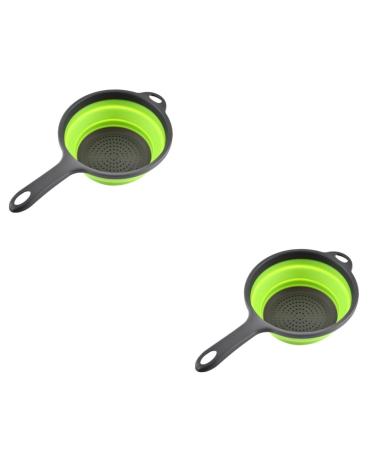 Zerodeko 2 Pcs Collapsible Drainer Basket Draining Basket Sink Strainer Basket Fruit Drain Basket Fruit Tray 34.5x20cmx2pcs Greenx2pcs