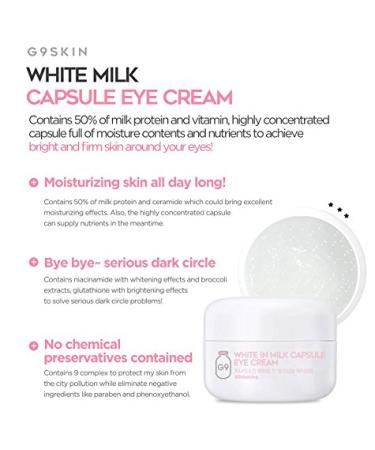 G9SKIN White In Milk Capsule Eye Cream 30g | Best Whitening Cream for Dark Circles Shop Internationally! - Buy Online on GoSupps.com