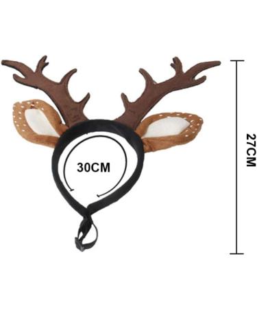 POPETPOP Dog Antlers Costume-Dog Elk Antler Reindeer Hat Cap Cat Christmas Costume Outfits Cat Headwear Small Big Dog Hat Headwear Hair Grooming Accessories-Large - Buy Online on GoSupps.com