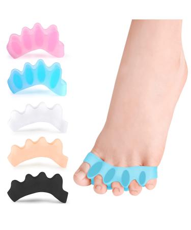 2 Pairs Toe Separators Correct Bunions and Restore Toes to Their Original Shape Toe Straighteners for Foot Pain Relief and Plantar Fasciitis Hammer Toe Straightener for Women & Men(black)