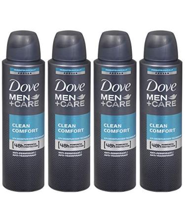 Dove Men + Care Dry Spray Antiperspirant, Clean Comfort 3.8 oz (Pack of 4) 3.8 Ounce (Pack of 4)