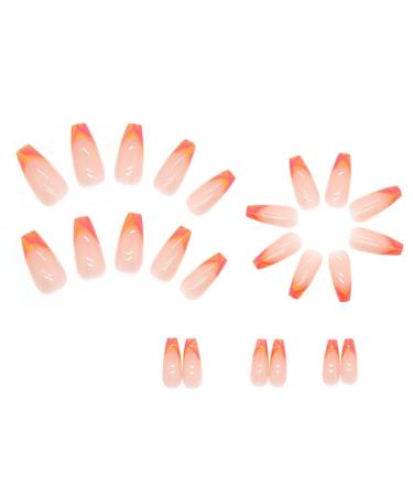 RUNRAYAY 24pcs Orange Press on Nails - Medium French Tips Artificial Nails for Women & Girls | Easy Glue-On Fake Nails - Buy Online on GoSupps.com