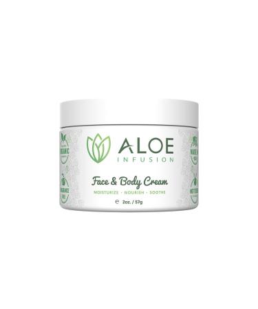 Aloe Infusion Body and Face Moisturizer - Natural Moisturizing Cream with Organic Aloe Vera - Skin Care for Dry Skin  Anti Wrinkle  Acne Scars  Rosacea  Psoriasis Eczema Cream Lotion for Men & Women 2 Ounce (Pack of 1)