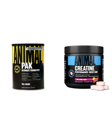 Animal Pak Vitamin Pack with Creatine Chews - Multivitamin Amino Acids and Minerals for Sports Nutrition Strength Endurance and Recovery