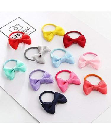FRCOLOR 14Pcs Hair Bows Ties for Girls - Elastic Baby & Toddler Hair Tie Bands | Colorful Fabric Holders for Kids - Buy Online on GoSupps.com