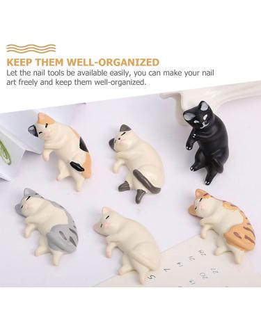 Buy Lurrose Cat Design Pen Holder Organizer - 4pcs Manicure Pencil Holder for Office Desk Decor & Miniature Cake Topper - Buy Online on GoSupps.com