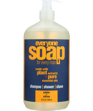 EO Everyone Soap for Every Man 3 in 1 Hands Face Body Cedar + Citrus 32 fl oz (960 ml)