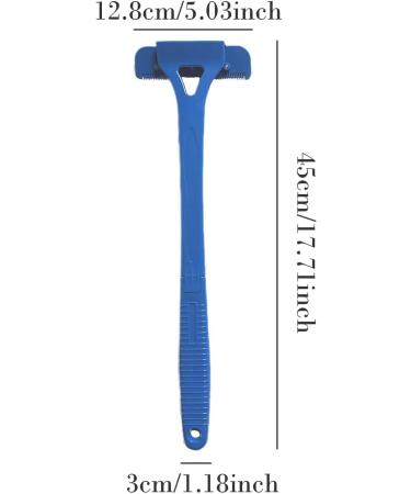 Body Hair Cutter for Men - Foldable Back Razor with Extra Long Handle | Fast Trimming & Portable | Ideal for Back & Leg Hair - Blue - Buy Online on GoSupps.com