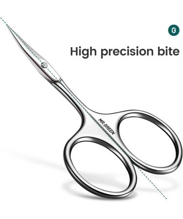 MR.GREEN Professional Curved Blade Eyebrow and Facial Hair Scissors - Stainless Steel Manicure Trimmer for Hair Removal | Mr-2001 - Buy Online on GoSupps.com