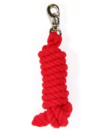 Hamilton Cotton Lead with Nickel-Plated Bull Snap, Red, 3/4" Thick x 10' Long Red Medium (Pack of 1)