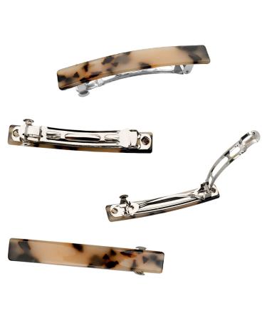 French-Designed Tortoise Shell Hair Barrettes | Acetate & Acrylic | Automatic Clip for Women - Buy Online on GoSupps.com