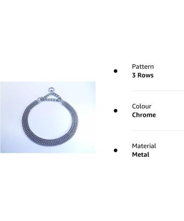Champion-L&J Pets UK Chain Dog Collar Strong Chrome 2 & 3 Rows Slip Semi-Check Strong Half Check Dog Choker Chain Training Collar (3 Rows 45cm (17.5in)) 3 Rows 45cm (17.5in) - Buy Online on GoSupps.com