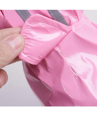 Outdoor Puppy Pet Rain Coat with Hood Waterproof Jackets PU Reflective Raincoat for Dogs Cats Apparel Clothes XL Pink - Buy Online on GoSupps.com
