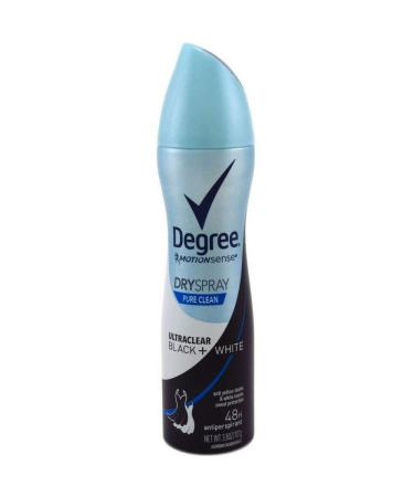 Degree UltraClear Black+White Pure Clean Dry Spray Antiperspirant Deodorant 3.8 oz (Pack of 5)