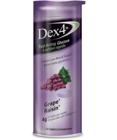 Dex4 Grape Glucose Tablets - 12-Pack, 10 Tablets per Tube, 4g Fast-Acting Carbs - Buy Online on GoSupps.com