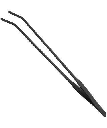 Aquarium Feeding Tweezers 38 cm Black Curved Stainless Steel Curved Tweezers with Anti-Carbon Coating Against Rust Long Reptiles Feeding Tweezers for Plants Lizards Spiders Snakes (BC) 38cm C