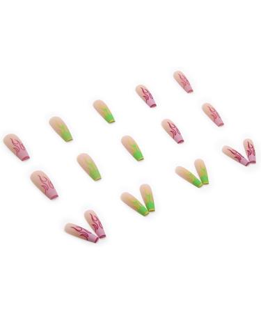 Nail Art Patches Beautiful and Fashionable Nails Finger Decorations Beauty and Decorative Supplies Long Ballet Nails Matching Summer Finished Flame Fake Nails W112 Summer Flame - Buy Online on GoSupps.com