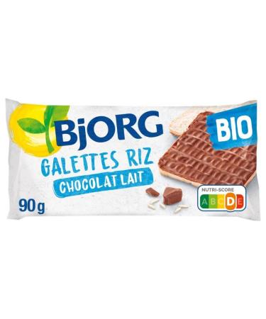 G n rique BJORG - Gluten Free Organic Milk Chocolate Rice Patties 90 g - Pack of 4 - Sold as a Set