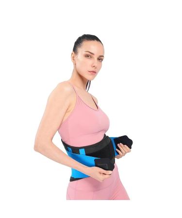 Lower Back Brace Lumbar Support Belt for Pain Relief & Posture Correction | Sciatica & Scoliosis Support Adjustable Straps for Men & Women - Black & Blue - Buy Online on GoSupps.com