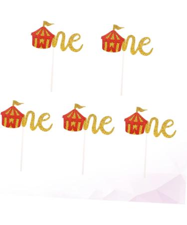 Gogogmee 5 Pcs Holidays Cupcake Picks birthday cake decorations glitter cupcake toppers circus baby shower forest animal birthday cupcake decorations paper cake picks zoo food child fruit - Buy Online on GoSupps.com