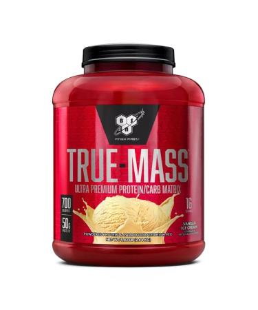 BSN True Mass Gainer | Protein & Carb Matrix Weight Gainer | 2:1 Carbohydrate to Protein Ratio | 700 Calories 50g Protein 85g Carbohydrates | 16 Servings 5.82LB (Vanilla Ice Cream) Vanilla Ice Cream 16 Servings (Pack of 1)