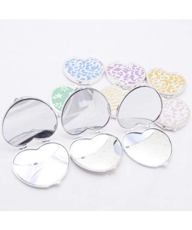 Minkissy Portable Heart Pocket Mirror - Foldable Double-Sided Steel Cosmetic Mirror for Girls & Women (Random Color) - Buy Online on GoSupps.com