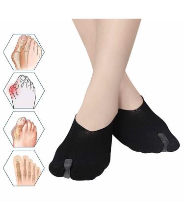 Ruliyeefu Bunions Relief Socks Projoint AntiBunions Health Sock - Bunions Comforter and Split Toe Alignment Sleeve to Reduce Toe Friction and Reduce Forefoot Swelling Black