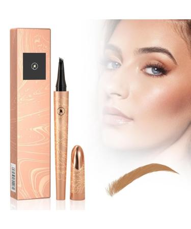 2024 Upgrade Waterproof Microblading Eyebrow Pencil Contouring Pen Waterproof Long Lasting Brow Pencil 3D Eyebrow Pen Creating Natural Looking Brows Effortlessly Light Brown