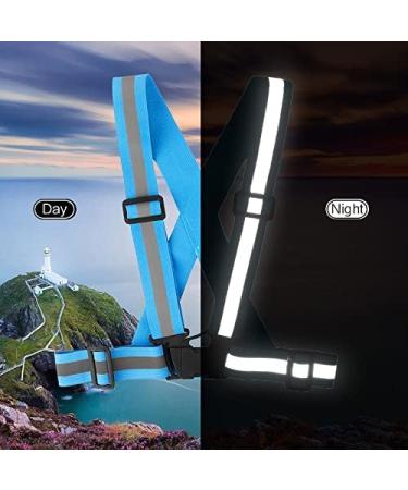 Famnosta Running Reflective Vest Gear 3 Pack  Adjustable Safety Vest High Visible Reflective Belt Straps Night Walking Vest Green Blue Pink - Buy Online on GoSupps.com