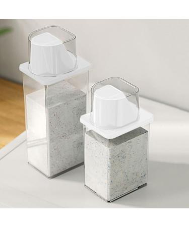 1100ML Airtight Laundry Detergent Dispenser with Measuring Cup Transparent Laundry Powder Detergent Storage Box Washing Powder Container Storage Bucket Detergent Box - Buy Online on GoSupps.com