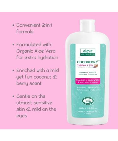 Aleva Naturals COCOBERRY Shampoo & Body Wash & Body Lotion Combo Pack for Kids & Toddlers 480ml X 2 - Buy Online on GoSupps.com
