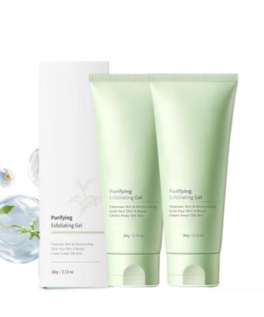 Greteam Purifying Exfoliating Gel, Greteam Exfoliating Scrub, Deep Cleansing Face and Body Exfoliating Scrub Gel, Purifying Exfoliating Gel Moisturizing Cleanses Skin Give (60g, 2PC)