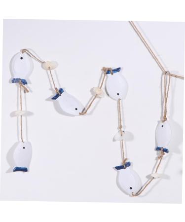 ABOOFAN 1 Pc Decor House Ornaments Wedding Ornament Fish Hanging Ornament Pendant Shell Wall Hanging Blue and White 102X4.2CM - Buy Online on GoSupps.com