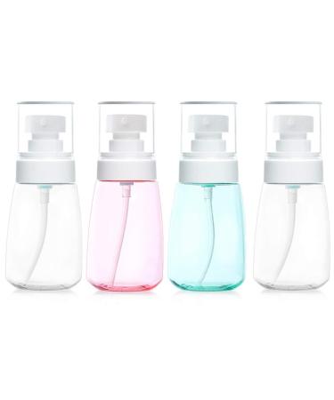 2 oz Travel Size Leakproof Pump Bottles, BPA-Free Refillable Plastic Containers for Lotion, Liquid Soap, Baby Shower, Essential Oil Blends and Other Toiletries Clear,pink,blue