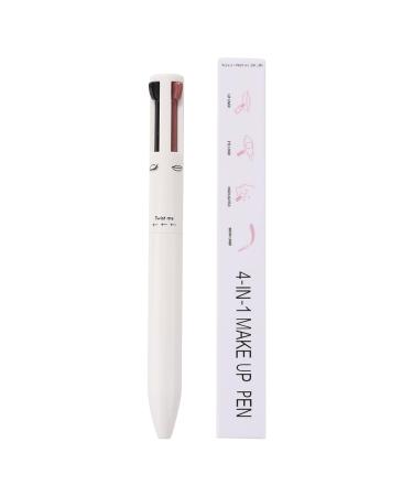 4 in 1 Eyebrow Contour Portable Waterproof Makeup Pencil - Contour for Women for Travel Comes with Eyeliner Brow Lipliner and Highlighter White