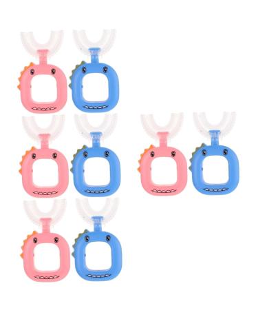 Partykindom 8 STK U-shaped toothbrush for children U-shaped children's toothbrush full mouth toothbrush for children facial washing straps giraffe handwear accessories baby clean pebble gel