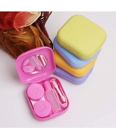 Hacoly Travel Mini Contact Lens Container - Rose Red Colored Design with Mirror & Tweezer Stick - Compact Invisible Glasses Case for International Shipping - Buy Online on GoSupps.com