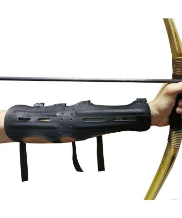 Archery Leather Arm Guard with 4 Straps - Forearm Protective Gear for Hunting and Bow Arrow - 1PCS - Buy Online on GoSupps.com
