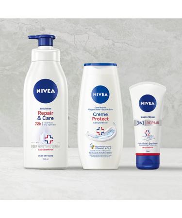 NIVEA Creme Protect Shower Cream Gel (250 ml) Moisturising Shower Gel with Dexpanthenol Vitamins C E and Precious Oils Body Wash for Women Cares for Dry Skin - Buy Online on GoSupps.com