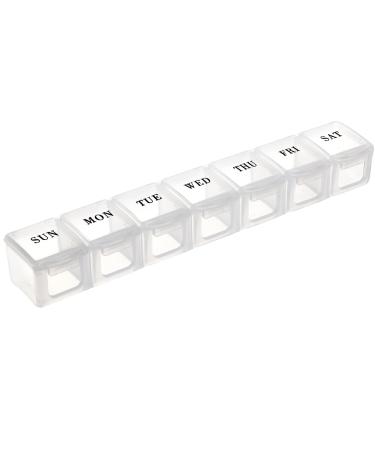 Extra Large Weekly Pill Organizer Daily Pill Cases for Pills Vitamin Fish Oils or Supplements BPA Free Pill Box (Transparent)