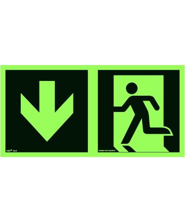 Notlok Safety Work Emergency Exit Sign - Illuminating PVC Plate | DIN EN ISO 7010 DIN67510 | 30x15 cm Escape Path Sign - International Shipping Available - Buy Online on GoSupps.com