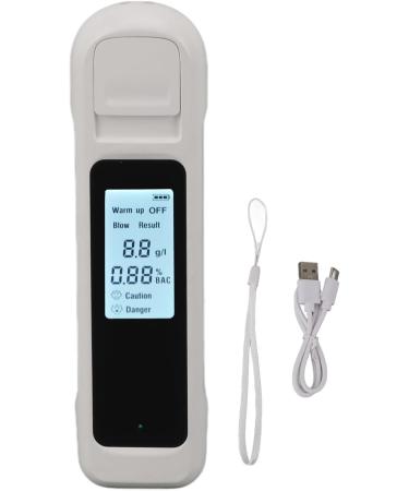 Breathalyzer Alcohol Tester High Accuracy LCD Display USB Charging Portable Automatic Shutdown Breath Alcohol Tester for Home Personal (White) - Buy Online on GoSupps.com