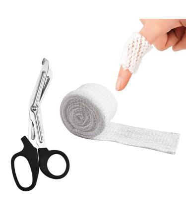 Elastic network wound association Bandage Rollelastic net dressing bandage scissors 1.5 cm x 2 m elastic bandage suitable for the emergency bandage care at home and outdoors