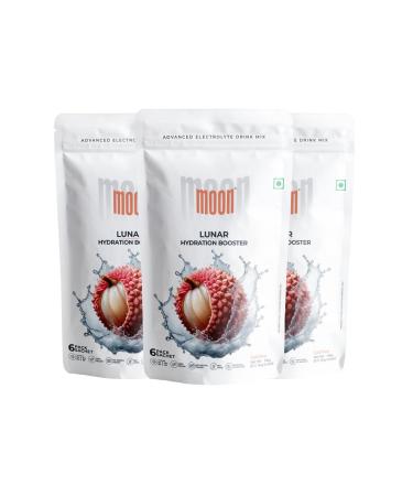 MOON Lunar Lychee Hydration Booster Energy Drink Mix Natural & Healthy Electrolytes Mix Instant Daily Hydration & Energy Boost Post Workout Energy Powder Pack of 3(16g X 18 Sachets) Lychee 10.16 Ounce (Pack of 1)